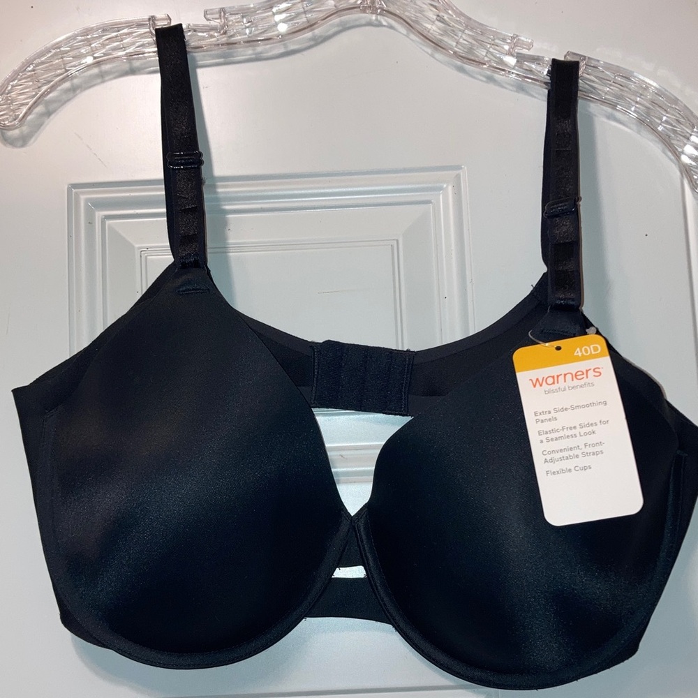 Warner's Black‎ Smooth Full-Coverage Underwire Bra 40D NWT